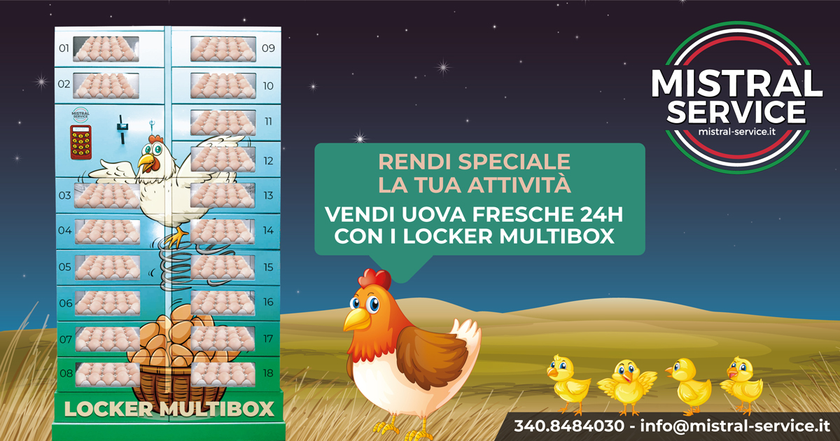Distributore Automatico Food Locker Multibox Uova Fresche Self 24H